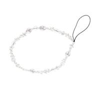 PartyKindom Creative White Faux Pearl Mobile Phone DIY Chain Lost Hanging Decoration Handmade Beaded Strap Easy to Install for Women Smartphone Accessories