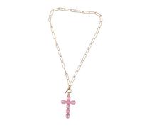 PartyKindom Cross Necklace for Men Rhinestone Hip Hop Pendant Lightweight Chain Jewelry for Christians Unique Style Design for Daily Wear and Special Occasions