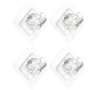 PartyKindom Curtain Rod Clip 4pcs Self Adhesive Fixing Clip, Tool-Free Installation, Easy to Remove ABS Spring Clamp for Shower Curtain Rod Home