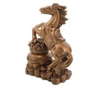 PartyKindom Decorative Resin Standing Horse Figurine with Stable Base, Vintage Inspired Artistic Design for Home Decor or Living and Working Areas, 2026 Year the Horse Collectible Statue