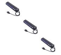 PartyKindom Desktop 3pcs 7 Laptop USB Hub High Splitter Plug Four-port USB Individual Hub 7 Ports USB Hub Portable USB Hub Daily Use USB Hub Practical USB Splitter USB Hubs High Speed