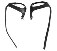 PartyKindom Detachable Elastic Heel Strap for Women High Heels Anti-slip Pu Shoe Buckle Lace Adjustable Black Matte Leather Ankle Band for Office and Party Wear