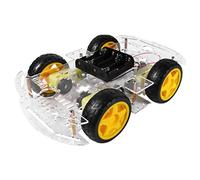 PartyKindom DIY Robot Smart Car Chassis Kit with Encoder Wheels Educational Construction for Smart Tracing Obstacle Avoidance Functionality Battery Box Included for Science Projects and