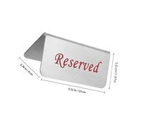PartyKindom Double-sided 2 Pcs Stainless Steel Reserved Seating Sign Sleek Modern Silver Table Reserved Signs for Cafes and Conference Rooms, Easy to Clean and Organize Environment