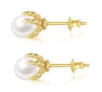 PartyKindom Dragon Claws Earrings with Pearl Accent for Men and Women Post Studs Fashion Jewelry for Parties Weddings Festivals Comfortable Lightweight Statement Accessory