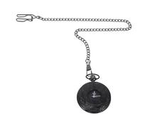 PartyKindom Dual Display Round Pocket Watch Retro Classic Steampunk Design Black Dial Roman Numerals 8000 Series Vintage Style Pocket Watch Thick Chain for Men