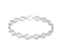 PartyKindom Dual Purpose Stretchy Silver Ring and Bracelet Transformable Finger Jewelry for Women Lightweight Hand Ornament for Parties Festivals and Gift Giving