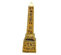 PartyKindom Egyptian Obelisk Figurine Resin Tower Statue with Wear Resistance and Good Decorative Effect, Golden Colour Desktop Ornament for Home Decoration with Creative and Unique Design