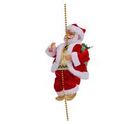 PartyKindom Electric Climbing Beads String Santa Claus Doll with Music Battery Operated Christmas Decoration for Party and Home Display Upgraded White Face Design with Dual Switch