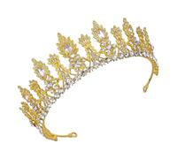 PartyKindom Elegant Alloy Tiara Crown Handmade Bridal Headband with Crystal Design for Weddings Proms and Special Occasions for All Hair Types and Styles