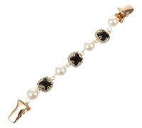 PartyKindom Elegant Artificial Pearl Cardigan Clip for Women Vintage Style Sweater Shawl Brooch Multi Functional Dress Clasp for Bolero Bolero Shrug and Jacket Collar Metal Accessory
