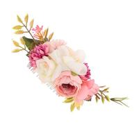 PartyKindom Elegant Pink Floral Hair Comb Side Comb for Bride, Made of Sturdy Iron, Easy to Wear and Stay on Head Stably, Hair Accessory for Wedding Party and Ball
