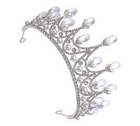 PartyKindom Elegant Rhinestone Inlaid Bride Tiara Lightweight Wedding Crown Headwear for Bridal Fairy Party Photo Booth Accessories