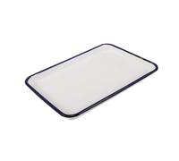 PartyKindom Enamel Bake Pan Enamel Baking Roasting Pan Tray Rectangular Serving Dish Kitchen Multi-Functional Enamelware Tray
