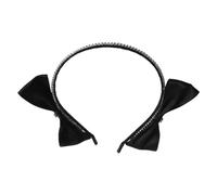 PartyKindom Ergonomic Black Bow Headband for Women Rhinestone Embellished Hairband Comfortable Lightweight Accessory for Parties Weddings Daily Wear