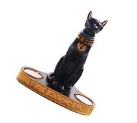 PartyKindom European Style Resin Cat Candle Holder Desktop Decoration Black Double Candlestick for Home Romantic Ambiance Creative Gift and Restaurant Accent