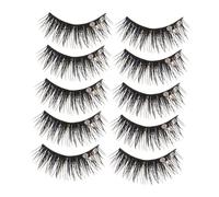 PartyKindom Fake Eyelashes 5 Pairs Cat Eye False Lashes with Rhinestones Voluminous Curl for Women Stage Makeup Extended Tail Black and Blue Mermaid Style