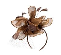 PartyKindom Fascinator Headband Floral Design Elegant Mesh Tea Party Hat for Weddings and Cocktails Detachable Clip for Versatile Styling