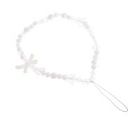 PartyKindom Fashion Mobile Phone Charm Artificial Pearl Bowknot Beaded Lanyard for Phone As Keychain Accessory for Woman