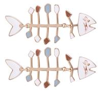 PartyKindom Fish Bone Dangle Earrings for Women Quirky Enamel Pendant Funny Novelty Jewelry Cute Drop Earrings for Girls Unique