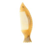 PartyKindom Fish Shaped Comb Natural Ox Horn Hair Comb for Women Static Hairdressing Tool Portable Delicate Horn for Daily Use Styling Hair