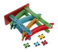 PartyKindom Four Layer Wooden Glider Plaything with Bright Racing Car Educational for Intellectual Development Safe Rounded Corners and Cartoon Design Material for Gift