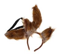 PartyKindom Fox Ears and Tail Set Adorable Faux Animal Headband and Realistic Tail Accessories for Adults for Halloween Cosplay and Themed Parties