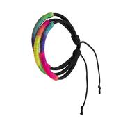 PartyKindom Friendship Bracelet with Waxed Thread and Nylon Handmade Adjustable for Women Comfortable and Fashionable Accessory Three-layer String Bracelet for Daily Outings and Party Wear