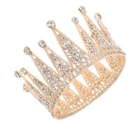 PartyKindom Full Round Bridal Crystal Crown Lightweight Rhinestone Tiara for Wedding Birthday Party Princess Headdress Comfortable Fit Elegant Queen Hair Accessory