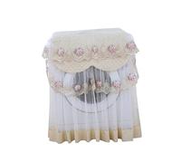 PartyKindom Fully Automatic Lace Ruffle Floral Washing Machine Cover and Dustproof Protector for Standard Impeller Models Beige Fit