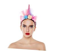 PartyKindom Gauze Unicorn Headdress Luminous Headband Random Color for Kids Party Costume Accessories