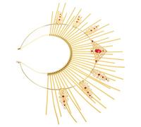 PartyKindom Gothic Yellow Circular Headband Party Hairband Decorative Goddess Crown Headpiece for Women and Girls Festival Cosplay Hair Accessory