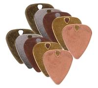 PartyKindom Guitar Picks Not Easy to Break with Smooth Zinc Alloy 10pcs and Sturdy Design Stylish Metal Thumb Picks Necklace Pendant for Acoustic Guitar Accessories
