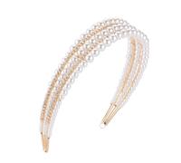 PartyKindom Hair Accessory Pearl, Decoration Girls and Metal Three-deck Comfortable Wedding Hairband to Wear Bridal Holidays for Brides for Parties