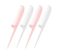 PartyKindom Hair Parting Comb 4pcs Folding Rat Tail Combs Plastic Fine-Tipped Teeth Detangling Comb for On-the-Go Touch-Ups and Party