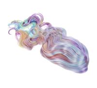 PartyKindom Halloween Wig Long Curly Hair Rainbow Gradient Makeup Prop for Festival Parties for Cosplay Role Play and Halloween Celebrations Adds Fun Atmosphere with Vibrant