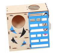 PartyKindom Hamster House Multipurpose Hamster Exercising Climbing Toy for Small Pets Wooden Bridge and Steps