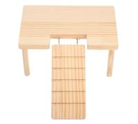 PartyKindom Hamster Platform with Ladder Rabbit Ramp Cozy Habitat Promotes Exercise Solid Wood Natural Pet Accessory for Hamster and Guinea Pig Cage