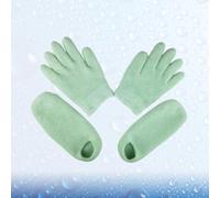 PartyKindom Hand Gloves Moisture Feet Socks Gel Spa Gloves Softening and Increasing Flexibility Green Unisex Beauty Spa Care