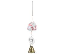 PartyKindom Hand Woven Japanese Ceramic Wind Chimes with Design Outdoor Garden Hanging Ornament for Patio Balcony Hallway Relaxing Bell Sound Charming Feng Shui Gift
