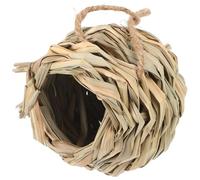 PartyKindom Hand-woven Straw Bird Nest for Hamster and Small Animals Handmade Rustic Straw Hut Providing a Comfortable Habitat and Nesting Shelter for Cold Winter and Hot Summer