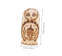 PartyKindom Handmade Russian Nesting Dolls with Double Headed Eagle Pyrography Relief Wooden Matryoshka for Home Decor and Storage Unique Birthday Collectors
