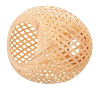 PartyKindom Handwoven Bamboo Lampshade Cover Rustic Pendant Light Shade for Dining Bedroom Balcony Lightweight Woven Design for Soft Light Diffusion and Indoor Outdoor Use