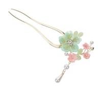 PartyKindom Hanfu Hairpin Chinese Style Flower Hair Stick with Tassel Glazes Hair Chopsticks for Women Lightweight for Wedding Cosplay Party Elegant Headpiece