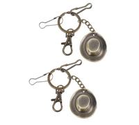 PartyKindom Hat Accessories 2pcs Keychain Zinc Alloy Vintage-inspired Western Keyrings with Distinctive Design for Daily Life and Western Party Favor