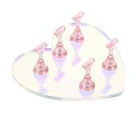 PartyKindom Heart Shaped Acrylic Nail Display Stand for Practice and Display Portable Fingernail Tips Holder for Beginners and Professionals Supports Skill Development Nail Art Techniques