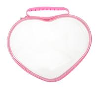 PartyKindom Heart-Shaped Hard Shell Travel Organizer Bag with Zipper Clear Multi-Functional Toiletry Pouch for Women and Compact Storage for Makeup and Beauty Essentials Protective Case for