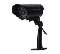 PartyKindom High Simulation Cctv Camera Dummy Outdoor Security Camera Waterproof Flashing Red LED, ABS Fake Surveillance Dome, Mount Bracket and Screws Included, Battery Not Included