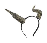PartyKindom Horn Realistic Versatile Gothic Band, Lightweight Styling and Pu Devil Headband with Elastic Wide Accessory for Fancy Hair Women Adults, for Carnival and Festival Dress