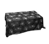 PartyKindom house ornaments halloween table decorations spider table cover halloween pumpkin table spider web table cover halloween kitchen decor black web tablecloth the fabric European style
